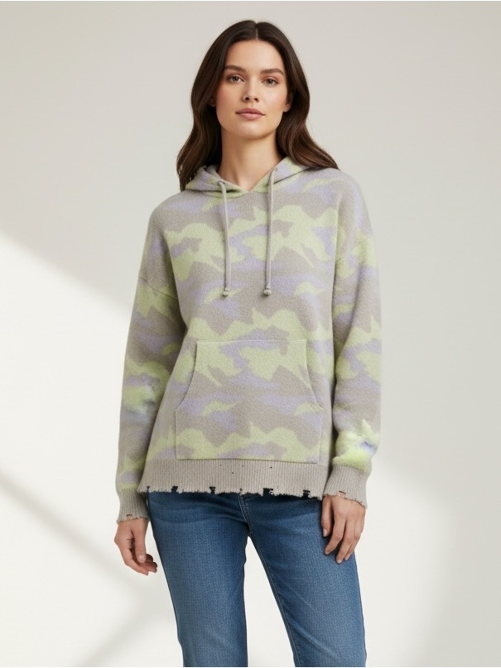 FATE Unisex Pastel Camouflage Hoodie Size Small neon camo pullover sweatshirt